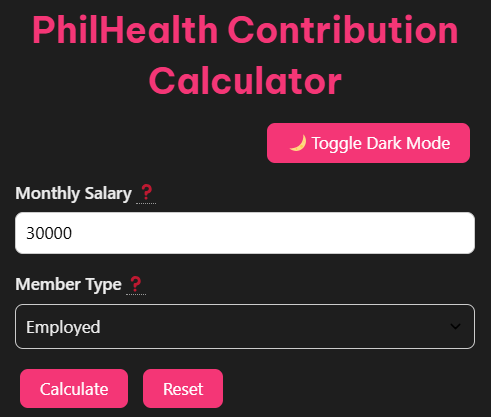 PhilHealth Contribution Calculator